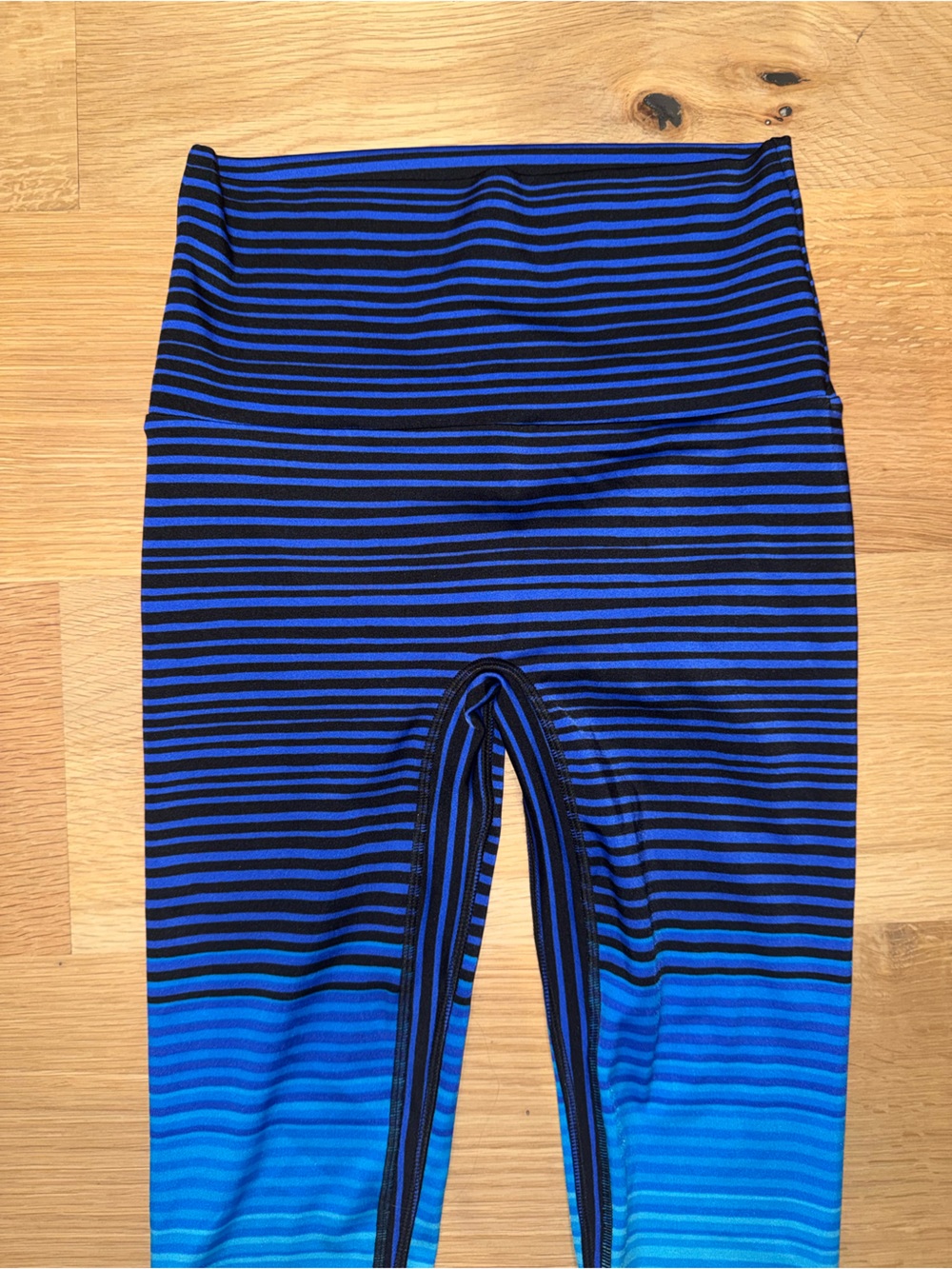 K-DEER Gradient Stripe High-Waist Leggings swim tights red white blue medium - Picture 3 of 6